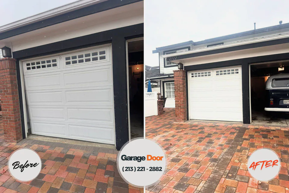 Before and after: garage door installation Burr Ridge, IL